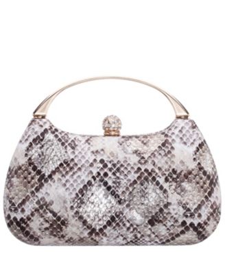 Snake Minaudiere with Crystal Clasp Bag