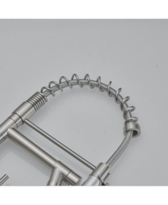 LED Light and Deck Plate Single Handle Deck Mount Pull Down Sprayer Kitchen Faucet