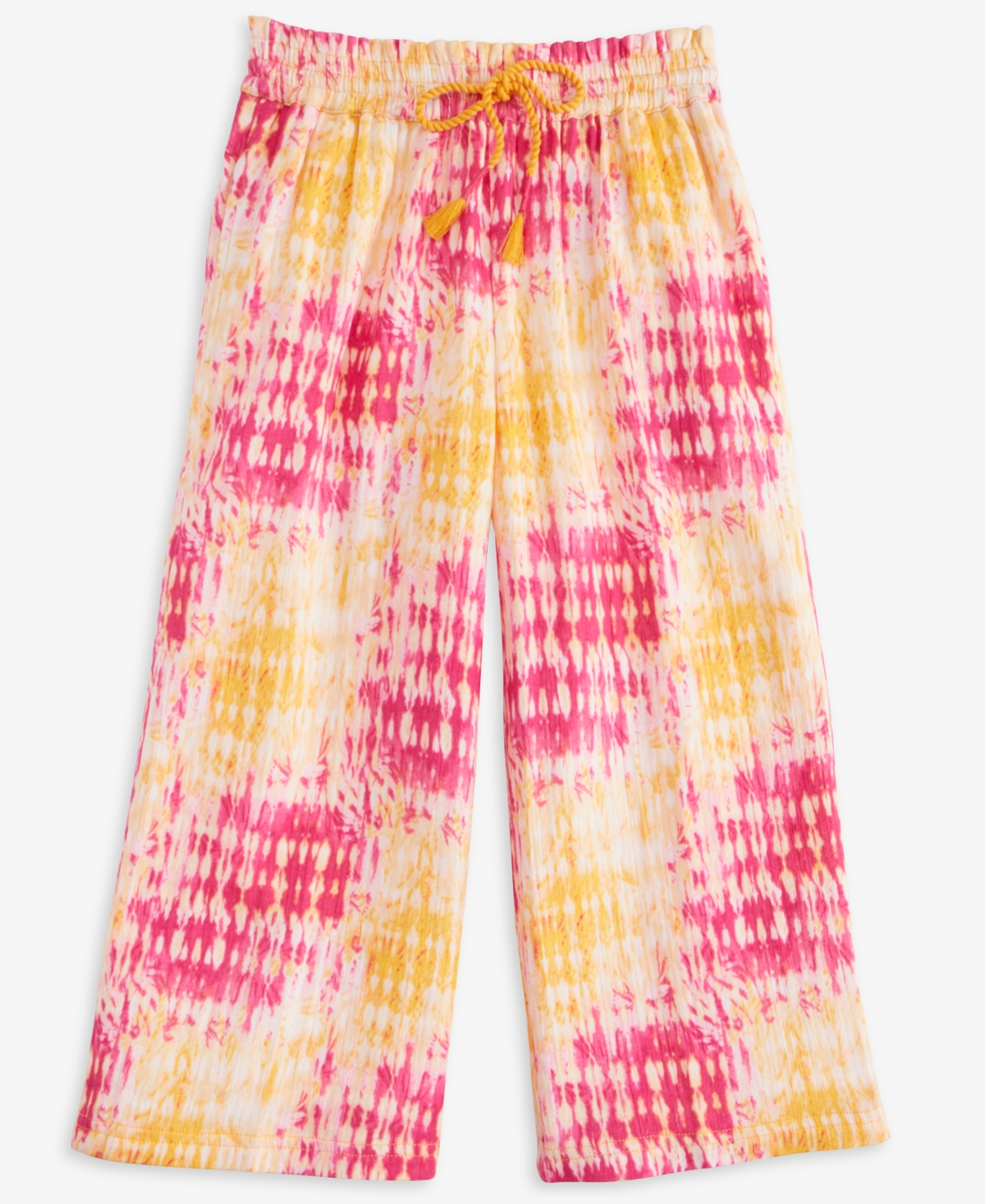 Epic Threads Girls Coast Dye Wide Crop Pants, Exclusively At Macy's In Bright Peo