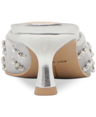 Women's Clara Embellished Mesh Pointed-Toe Heeled Mules