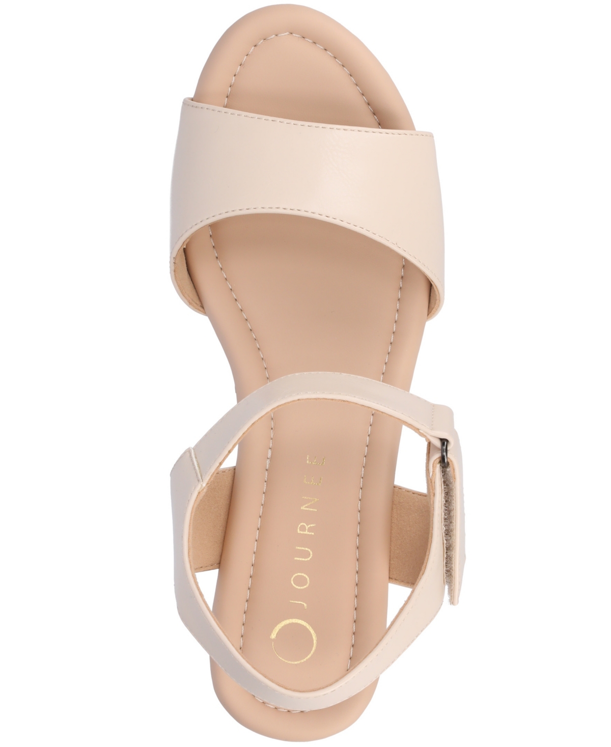 Shop Journee Collection Women's Ranae Ankle Strap Platform Cork Wedge Sandals In Bone