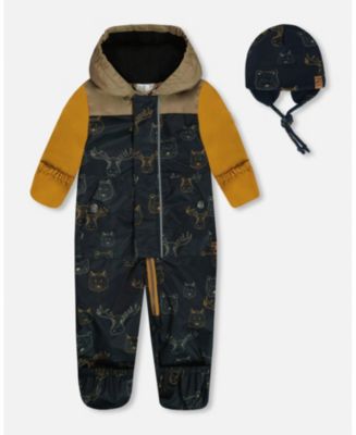 Deux Par Deux Kids Mid-Season One-Piece Outerwear - Waterproof Snowsuit With Hood