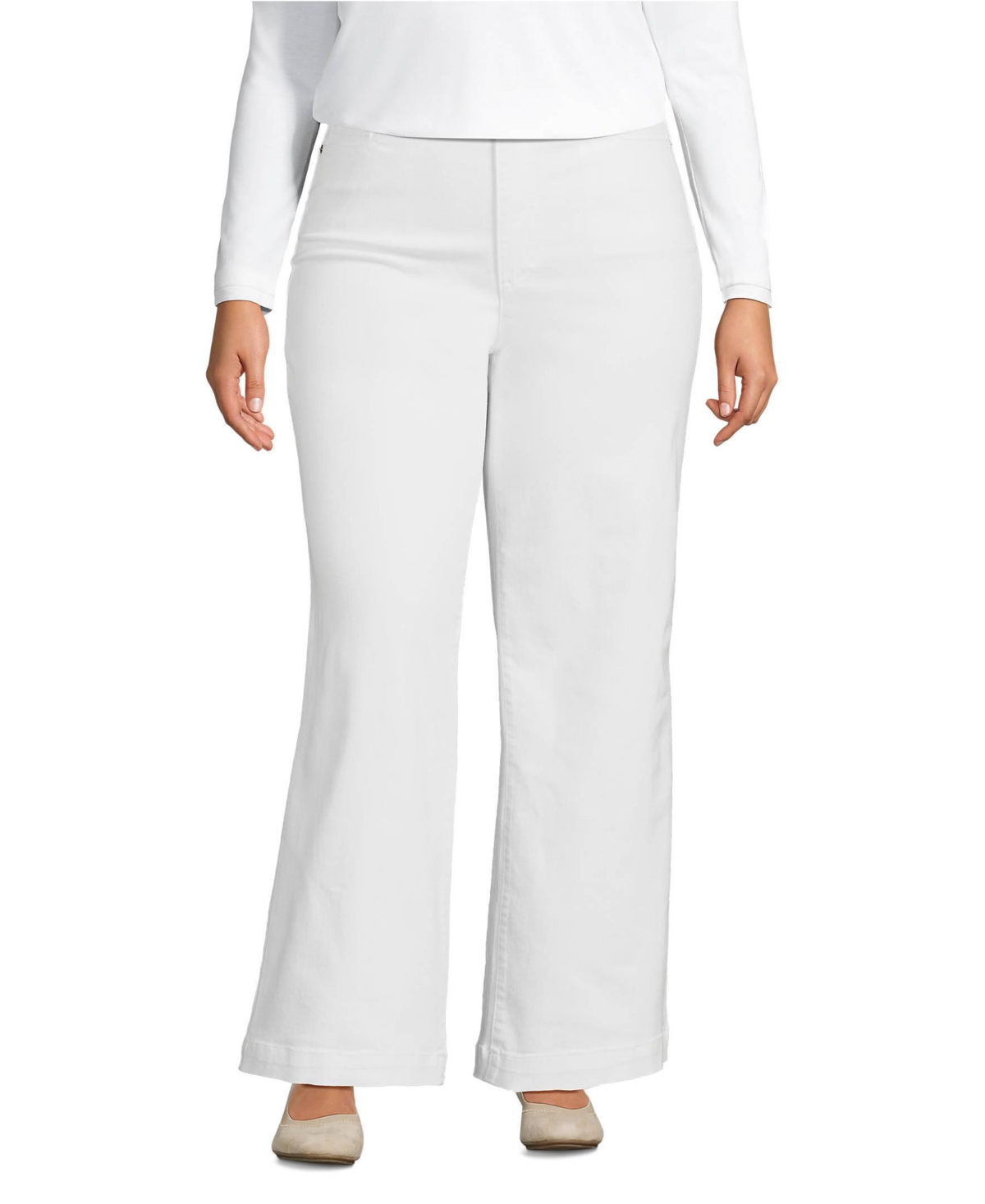 Women's High Rise Wide Leg Denim Jeans - White