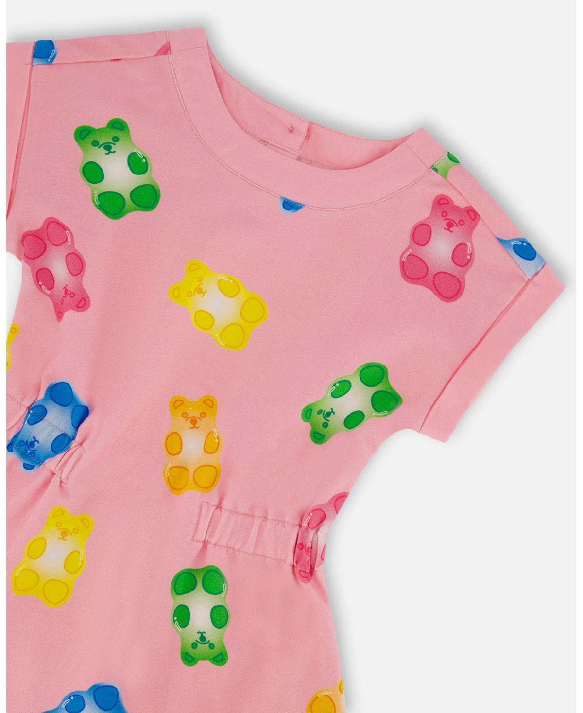Deux par Deux Big Girls Printed French Terry Dress Pink Multicolored Gummies