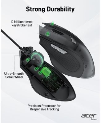 Wired Mouse, 4 Adjustable DPI USB Computer Mouse with Side Buttons, 5FT Cord Ergonomic Mouse, 6 Buttons, 3200 DPI Optical Mouse, Compatible with Laptop, iMac, PC, Desktop