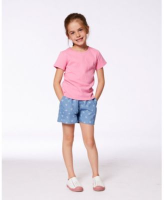 Big Girls Crinkle Short Sleeve Top Candy Pink