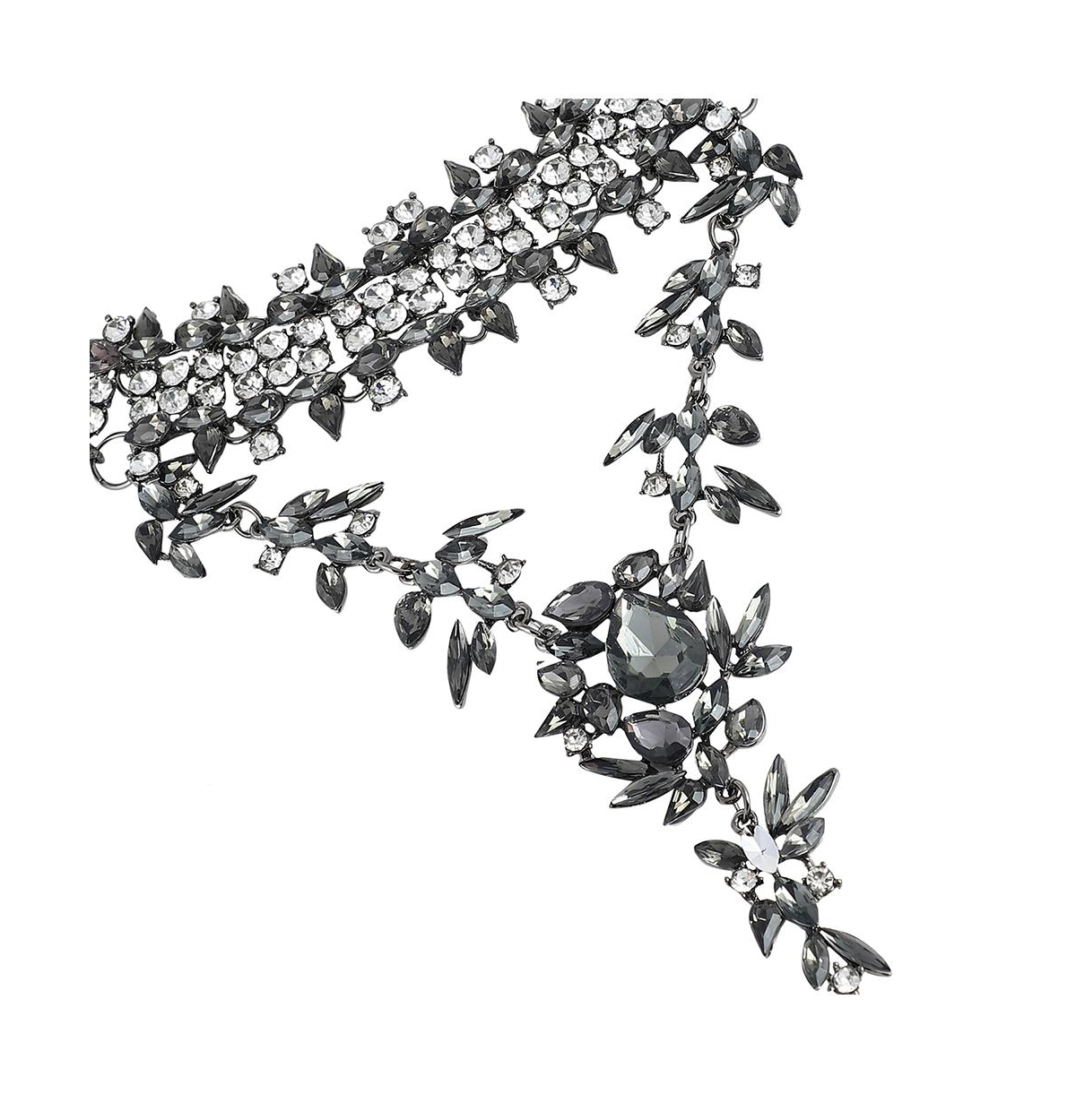 Shop Sohi Maxi Drop Necklace In Silver