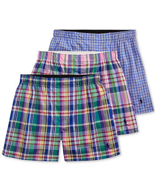 alfani Polo Ralph Lauren Men's 3-Pk. Classic Woven Cotton Boxers Men's Fashion & Accessories