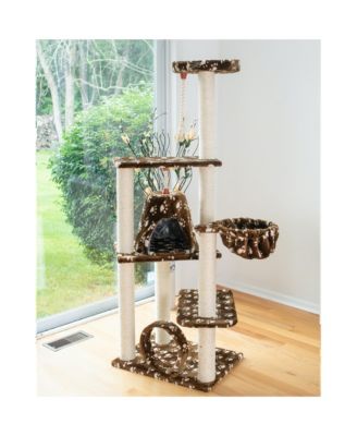 Real Wood Cat Tree Hammock Bed With Natural Sisal Post For Cats Kittens Classic Model A6601