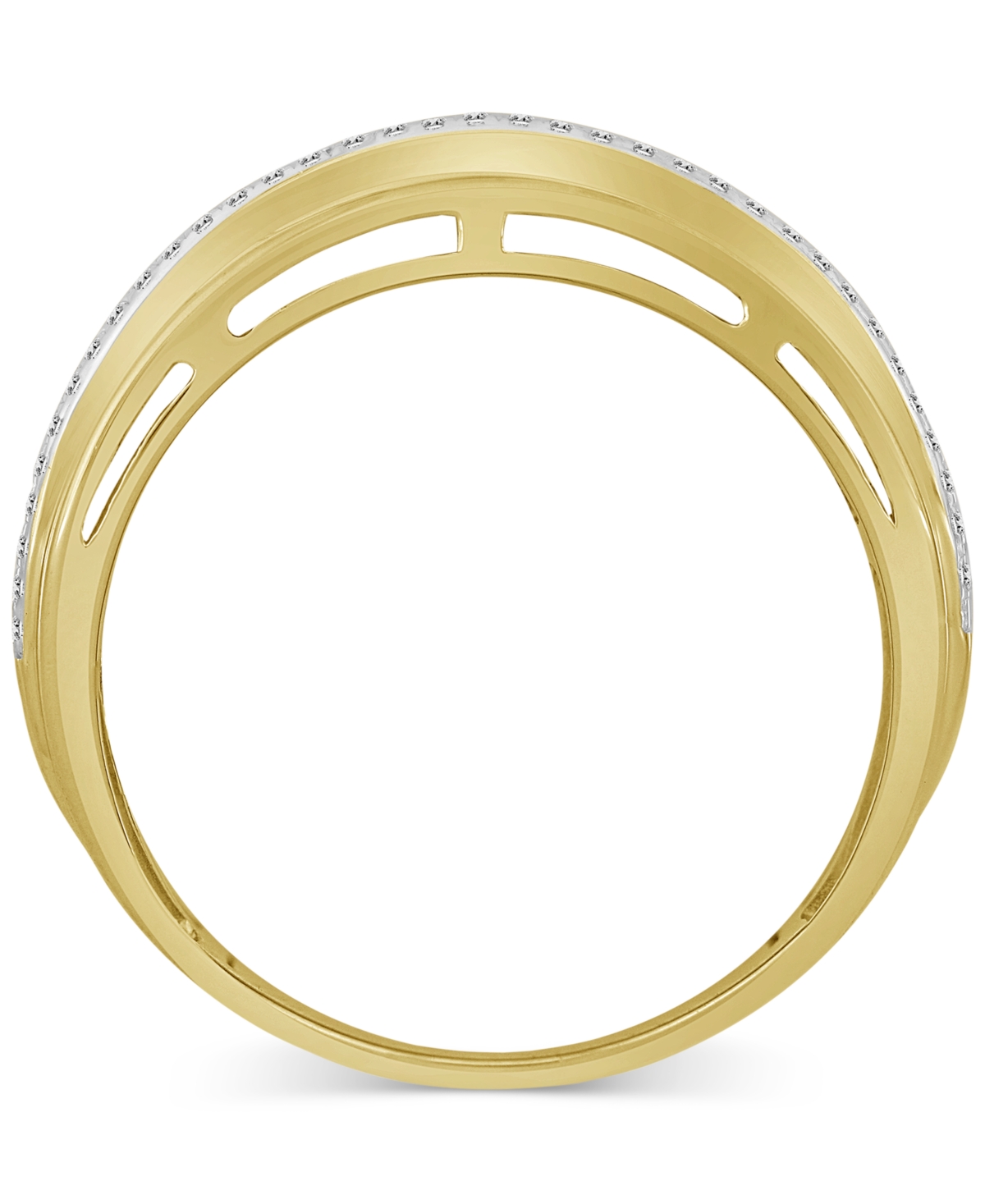 Macy's Men's Diamond Round & Baguette Multirow Ring (2 Ct. T.w.) In 10k Gold In Gold