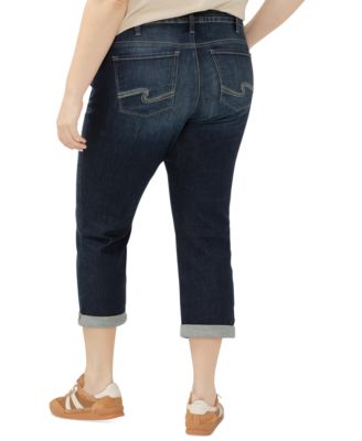 Plus Size Elyse Rolled-Cuff Cropped Denim Jeans