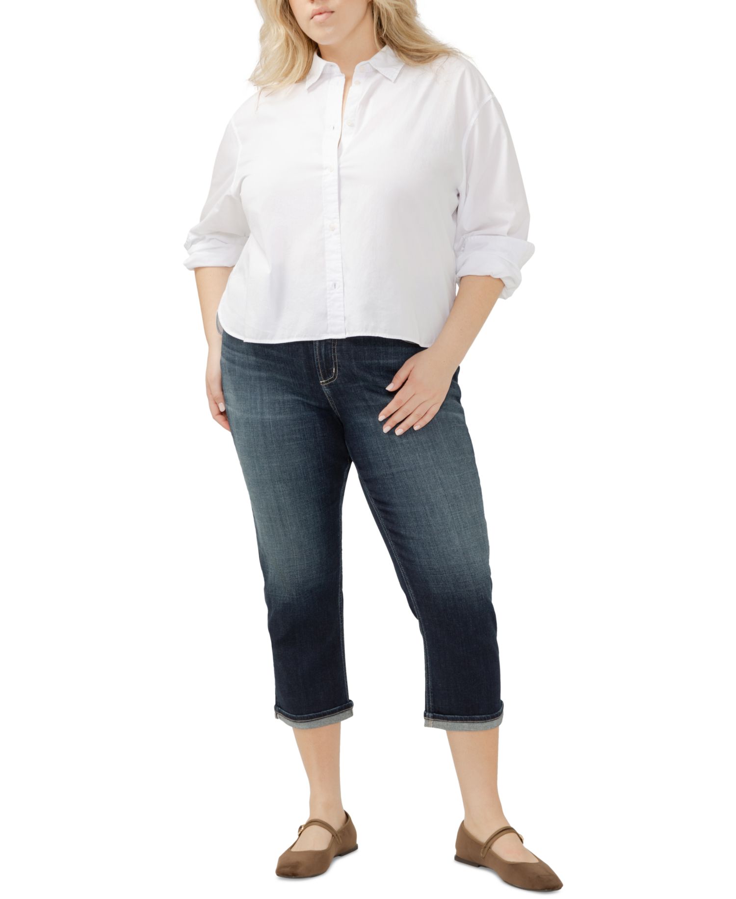 Plus Size Avery Cuffed Denim Jeans