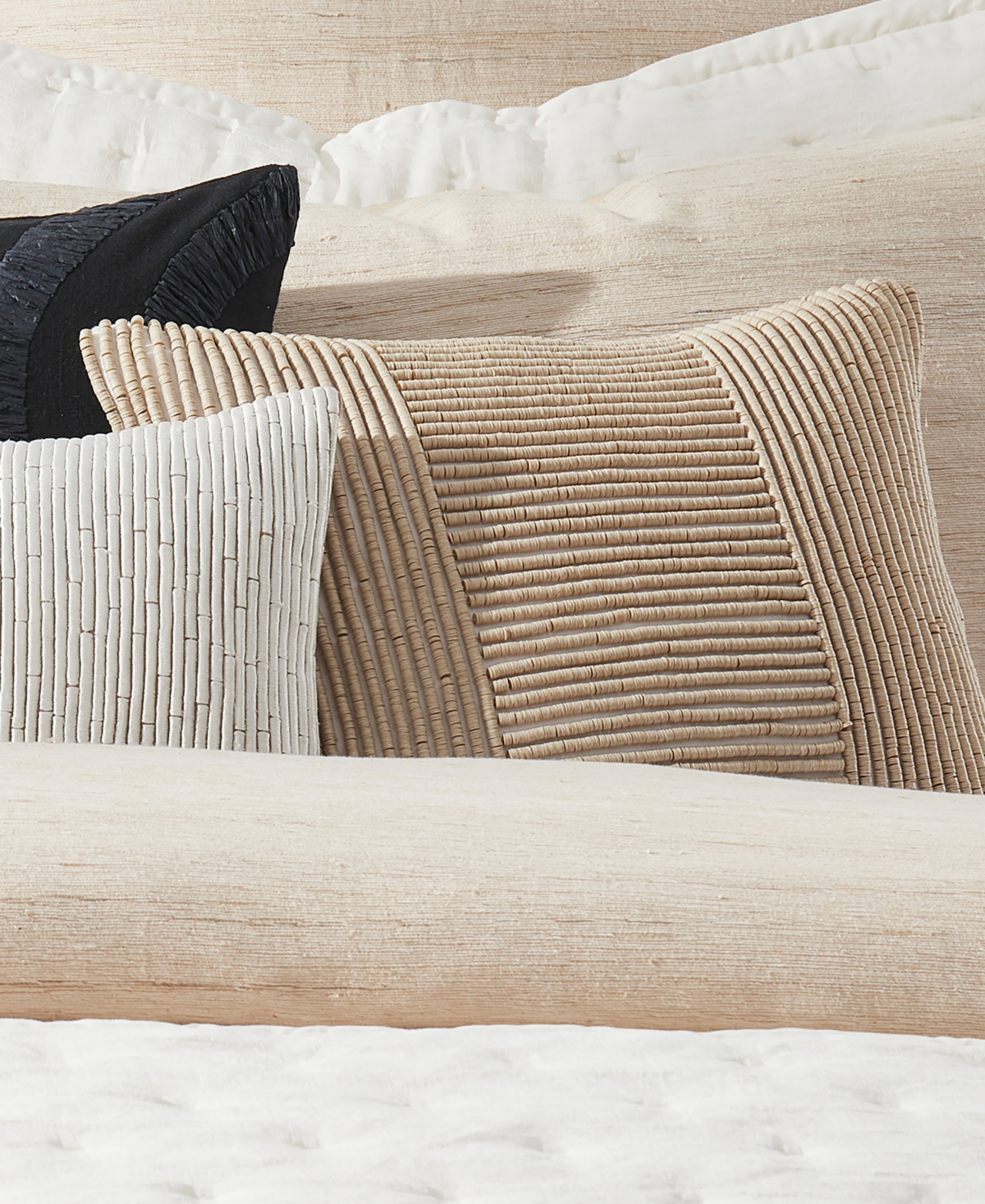 Donna Karan Home Block Bead Decorative Pillow, 16" X 20" In Sand
