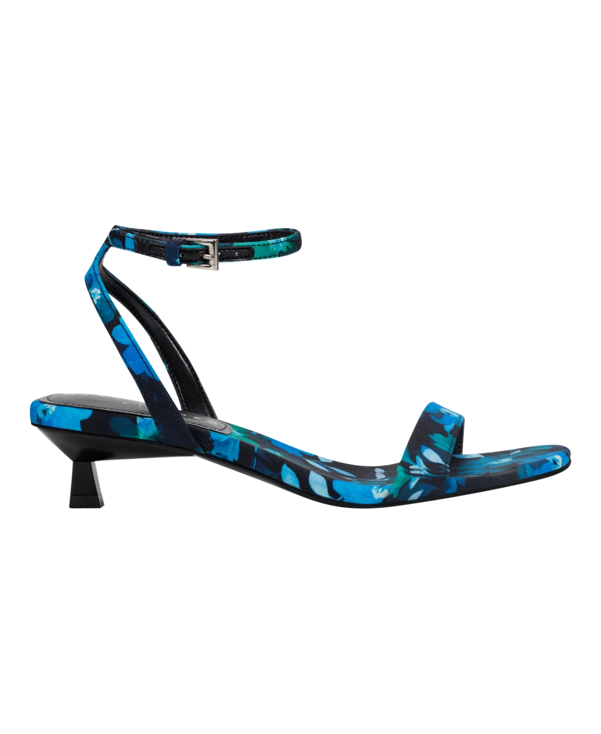 Marc Fisher Ltd Alona Ankle Strap Kitten Heel Sandal In Blue Flower Print