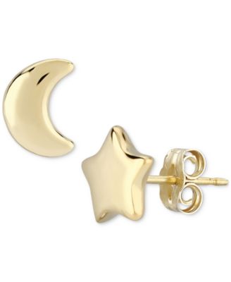 Macy's - Star & Moon Stud Earrings Set in 14k Yellow Gold (8mm)
