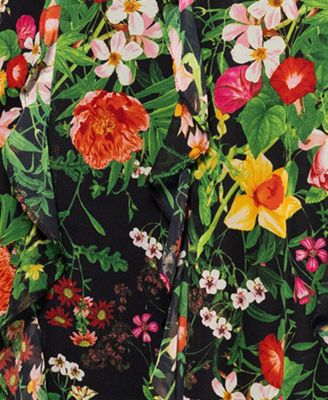 Betsy & Adam Women's Floral-Print Ruffled Halter Gown