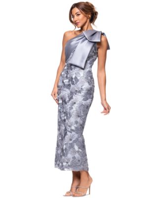 Women's Bow-Trim Soutache One-Shoulder Dress