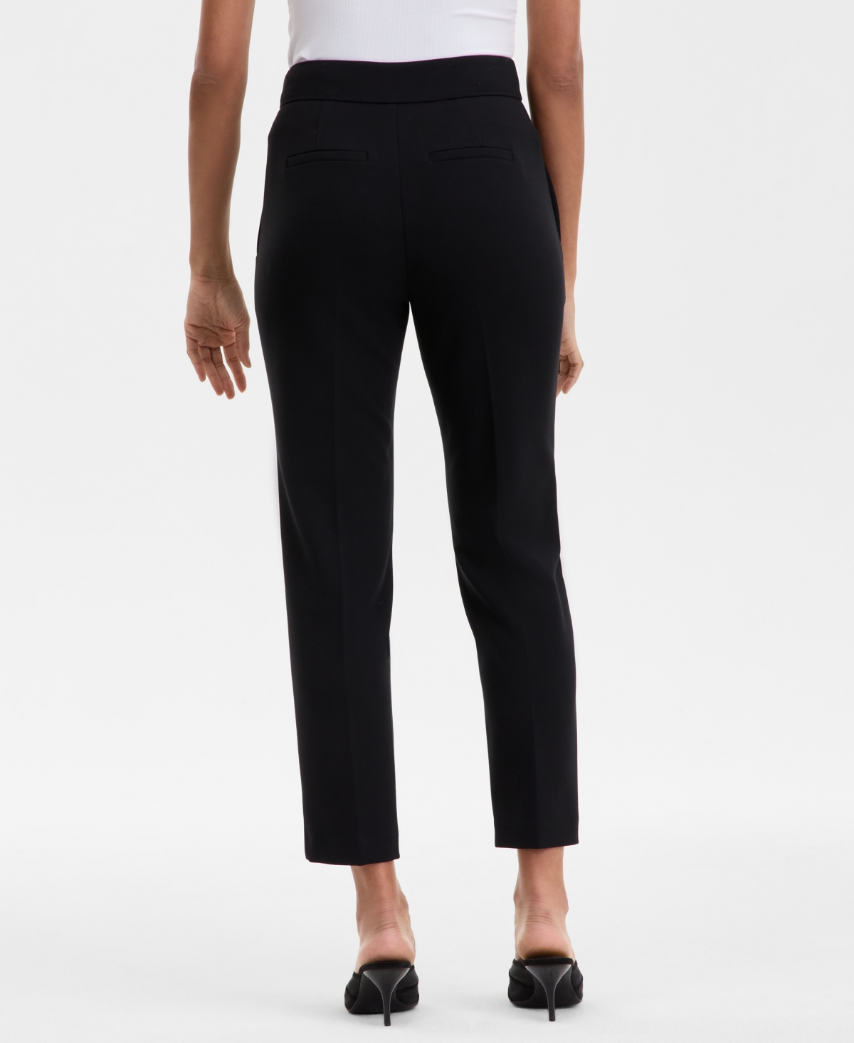 Shop Inc International Concepts Women's Straight-leg Cropped Pants, Exclusively At Macy's In Deep Black
