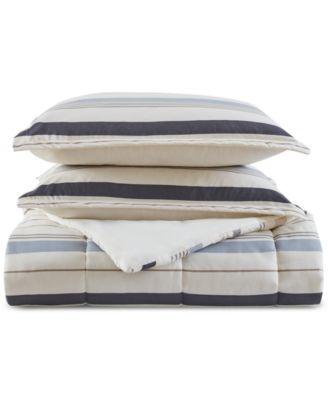 Noah Stripe Reversible Printed 3-Pc. Comforter Sets