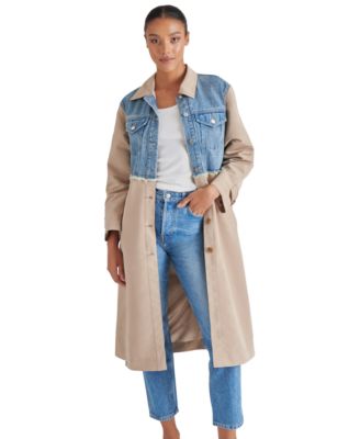 Steve Madden - Women's Soraya Mixed Media Trench Coat