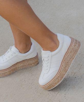 Women's Barkley Raffia Platform Lace-Up Sneakers