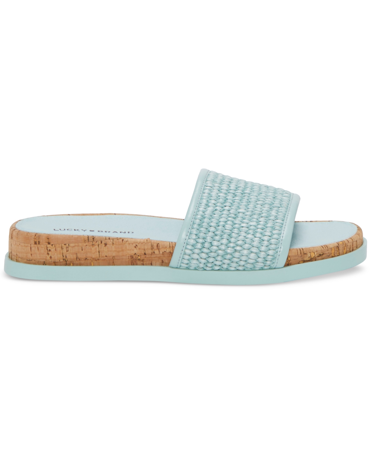 Lucky Brand Dylina Slide Sandal In Santorini Blue Raffia