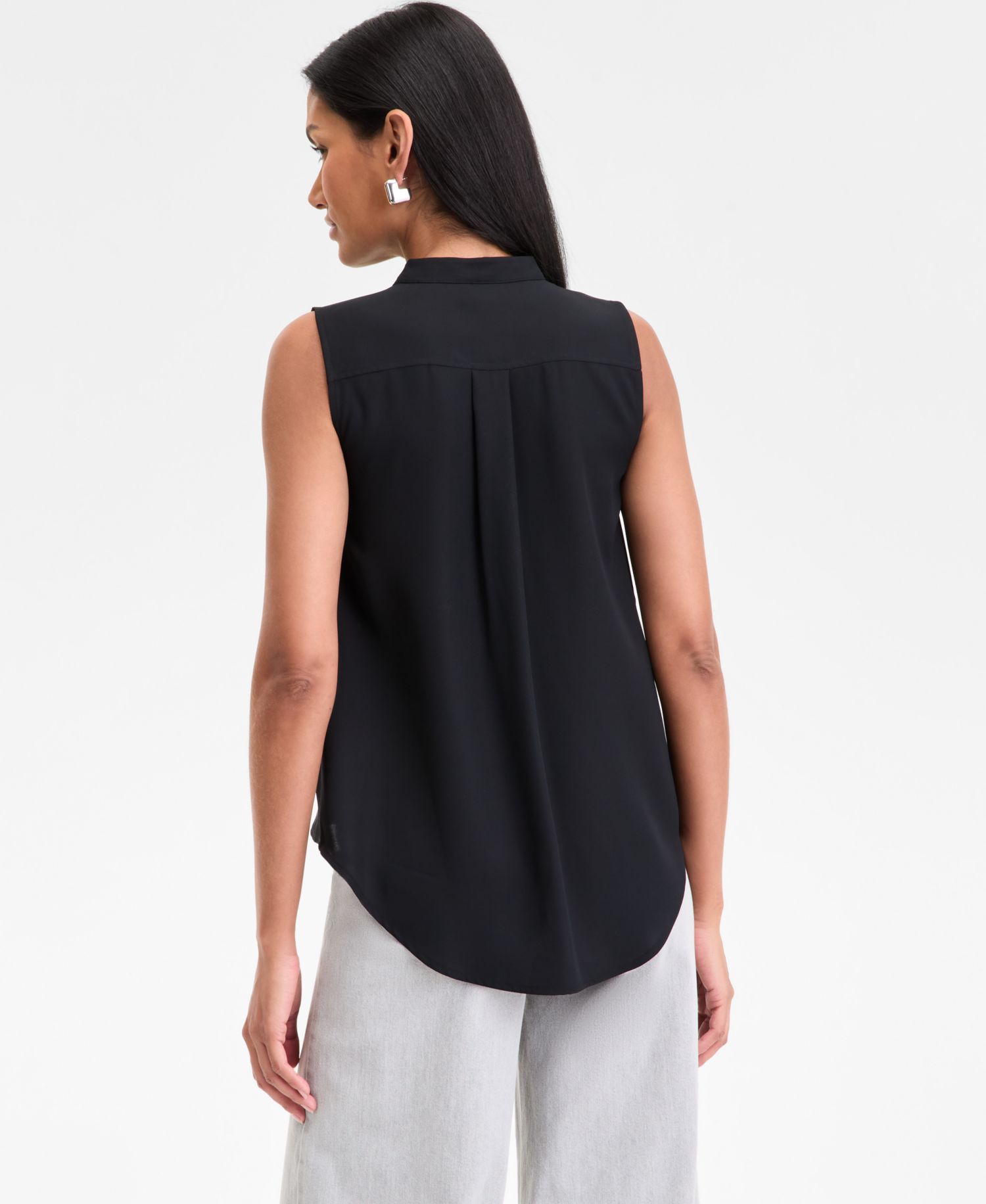 Women's Sleeveless Faux Wrap Blouse