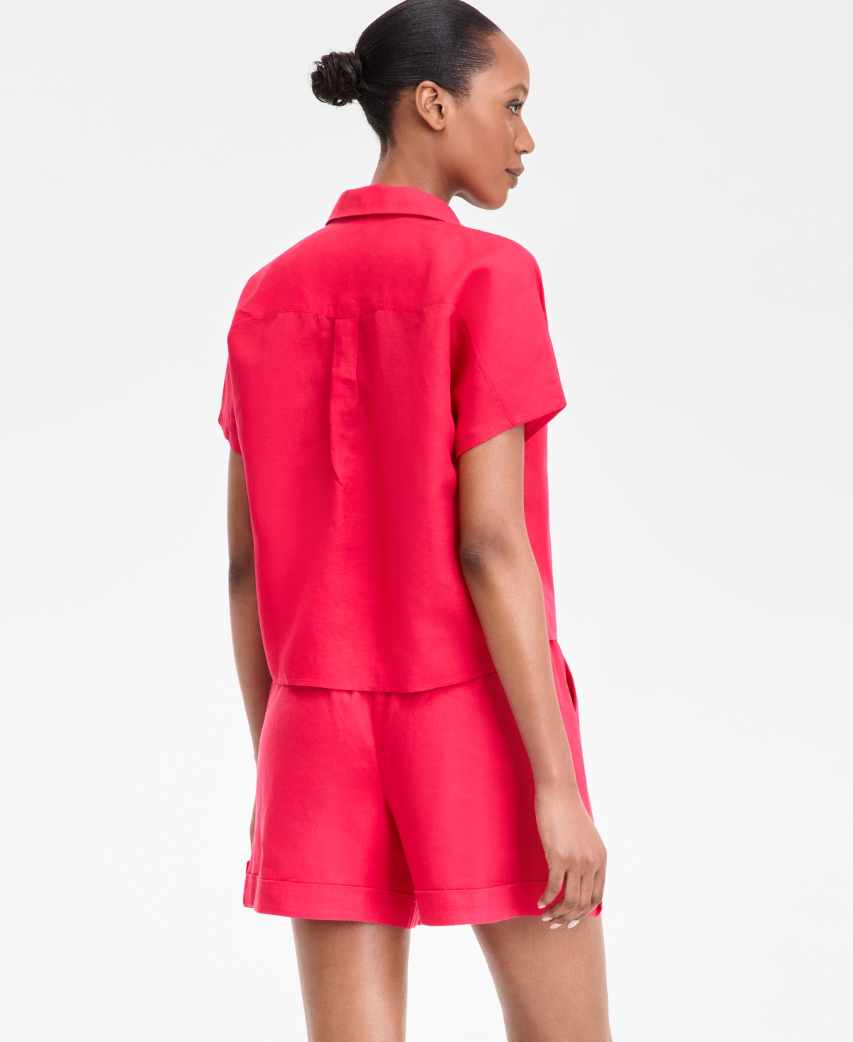 Inc International Concepts Women's Tie-front Blouse, Exclusively At Macy's In Fresh Lips