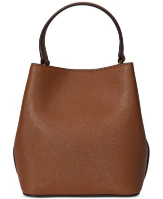 Crosshatch Leather Small Reese Bucket Bag