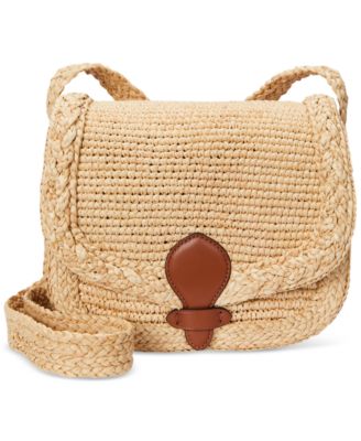 Lauren Ralph Lauren＊Raffia Small Colbie Messenger Crossbody Lauren Ralph Lauren Raffia Small Colbie Messenger Crossbody