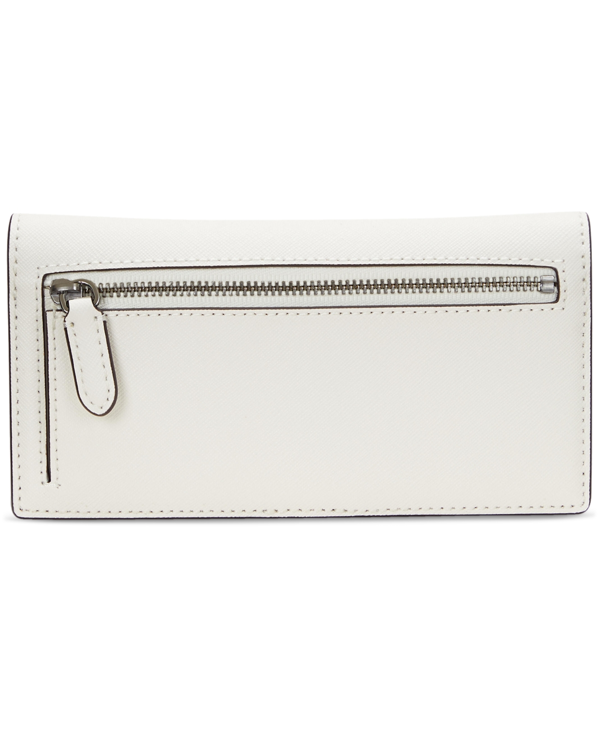 Ralph Lauren Crosshatch Leather Slim Wallet In Soft White
