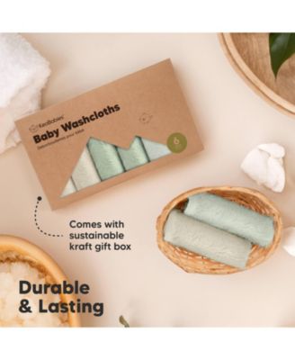 6pk Deluxe Baby Washcloths, Organic and Soft Baby Wash Cloth, Baby Bath Towel, Face Cloths