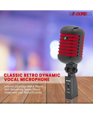 Professional Vintage Microphone for Singing Dynamic Super Cardiod XLR Old Retro Wired Vocal Mic RTRO MIC CH BLK-RED