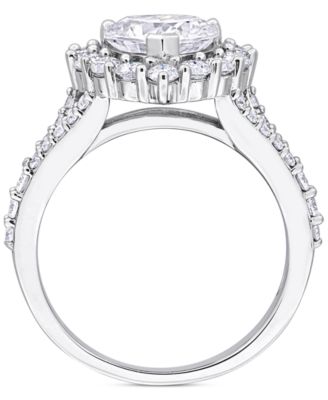 Moissanite Heart Ring (3 ct. t.w.) in Sterling Silver