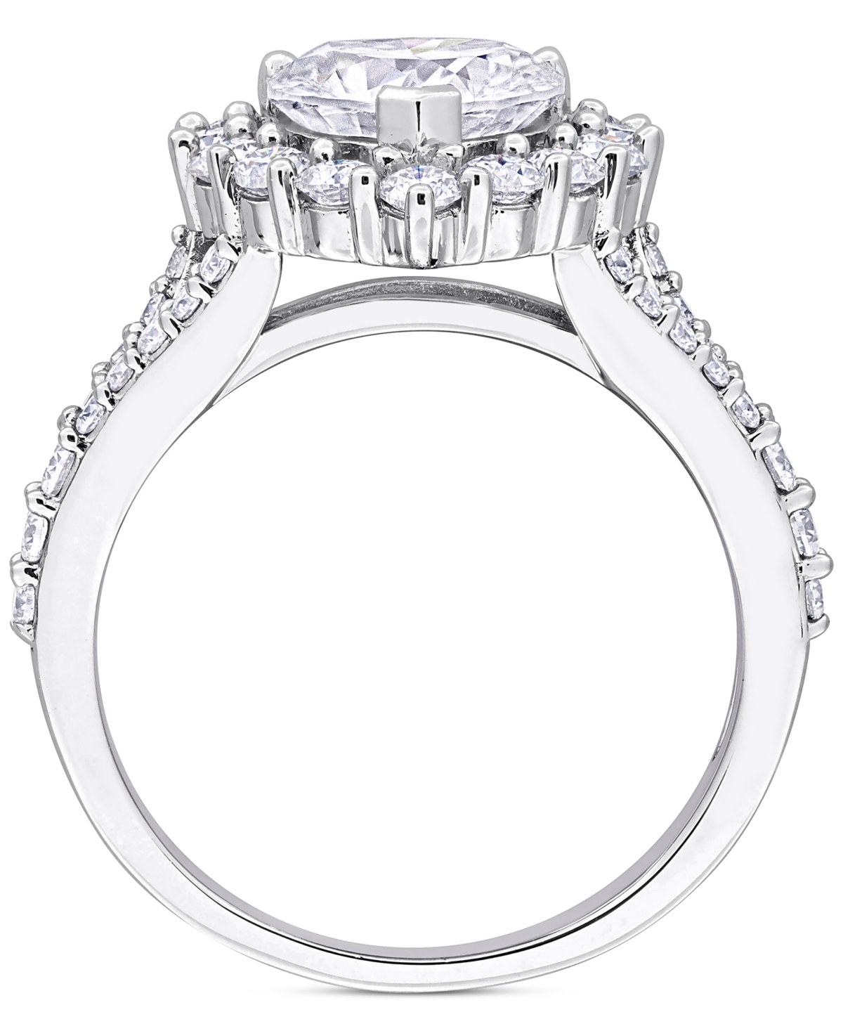Macy's Moissanite Heart Ring (3 Ct. T.w.) In Sterling Silver In Moissanite