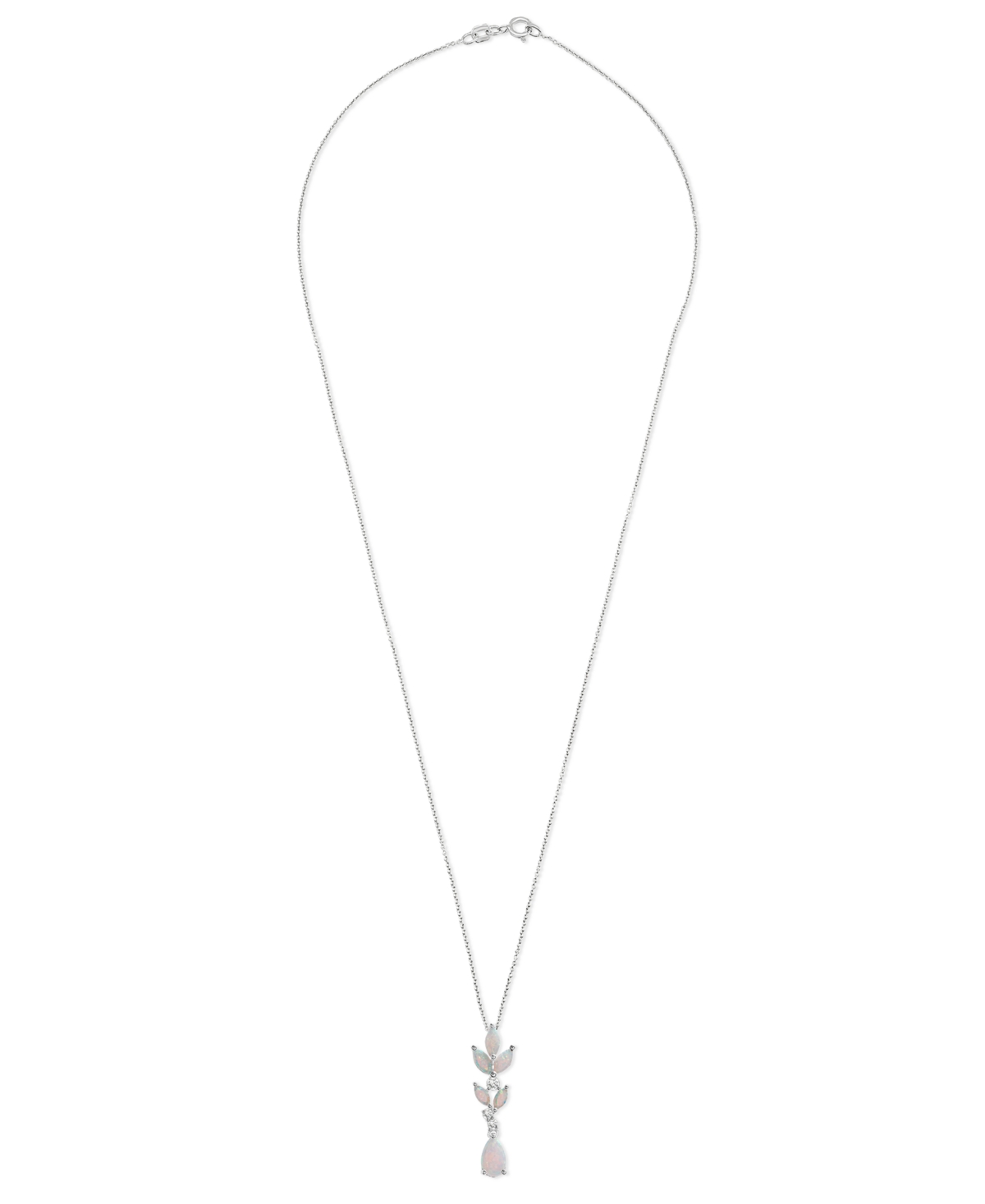 MACY'S LAB-CREATED OPAL (1-1/10 CT. T.W.) & LAB-CREATED WHITE SAPPHIRE (1/5 CT. T.W.) VINE INSPIRED 18" PEN 