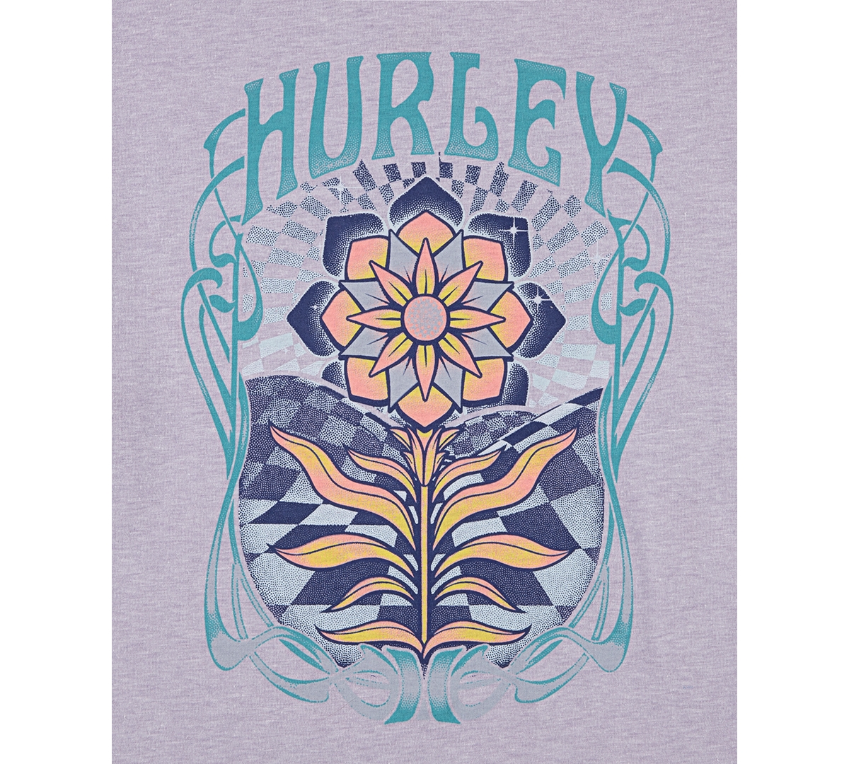 Shop Hurley Big Girls Cosmic Bloom Oversized Graphic T-shirt In Galactic Lilac Heather