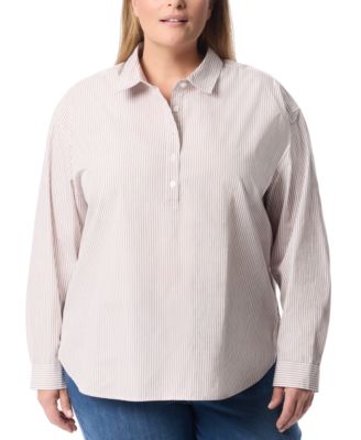 Gloria Vanderbilt - Plus Size Cotton Amanda Popover Blouse