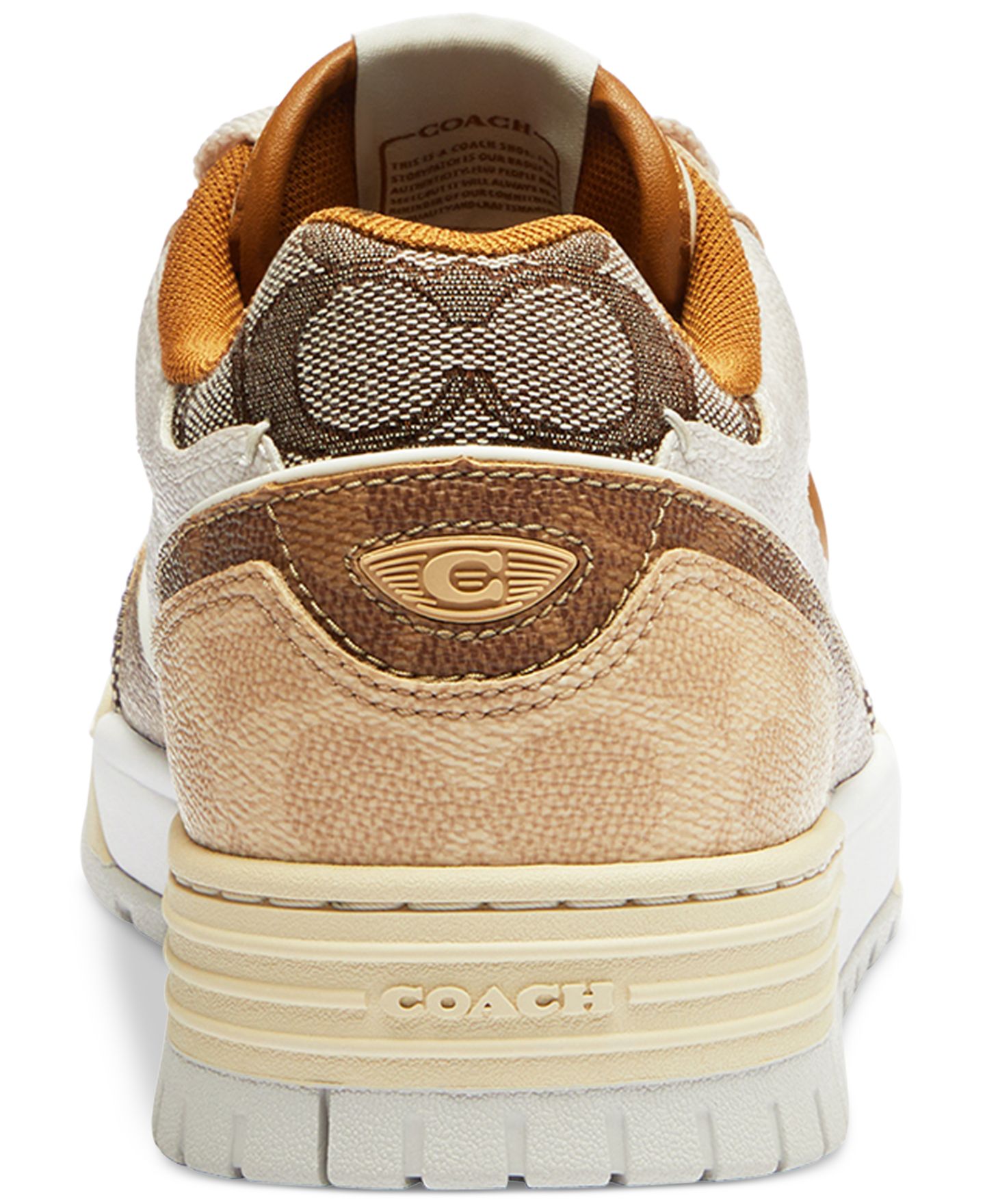 Женские кроссовки COACH SoHo Leather Lace-Up Casual, цвет: Коричневый разноцветный — фото 3