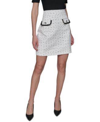 KARL LAGERFELD PARIS - Women's Textured-Tweed Mini Skirt