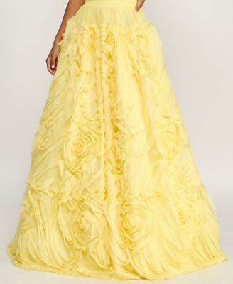 Juniors' Ruffled Rosette Strapless Ball Gown, Created for Macy's