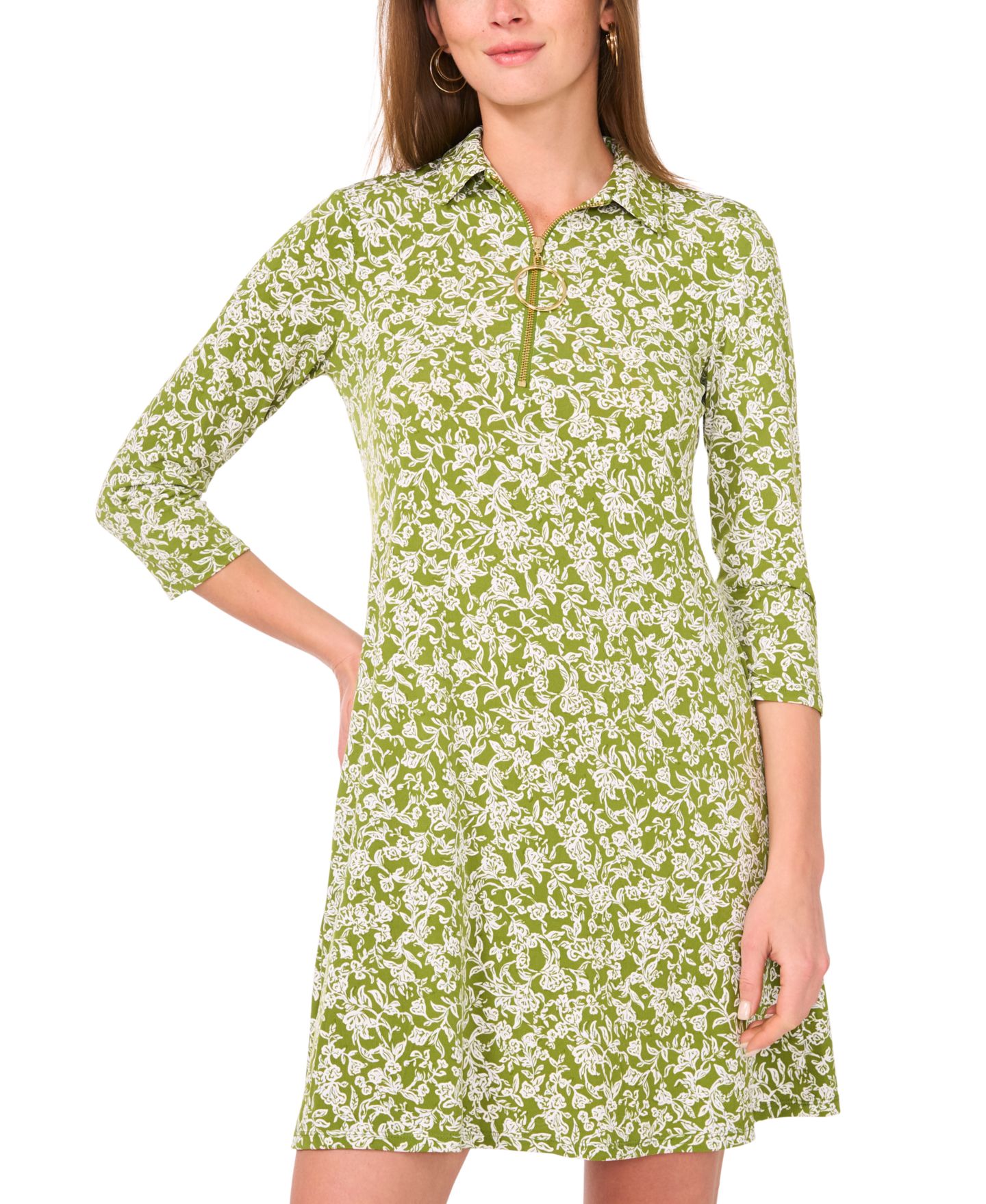 Женское платье MSK Printed Shift, цвет: Кедровый зелёный — фото 2