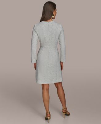 【Donna Karan New York】Square-Neck Chain-Trim Dress Donna Karan New York Women's Square-Neck Chain-Trim Dress