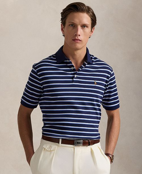 alfani Polo Ralph Lauren Men's Classic-Fit Striped Soft Cotton Polo Men's Fashion & Accessories
