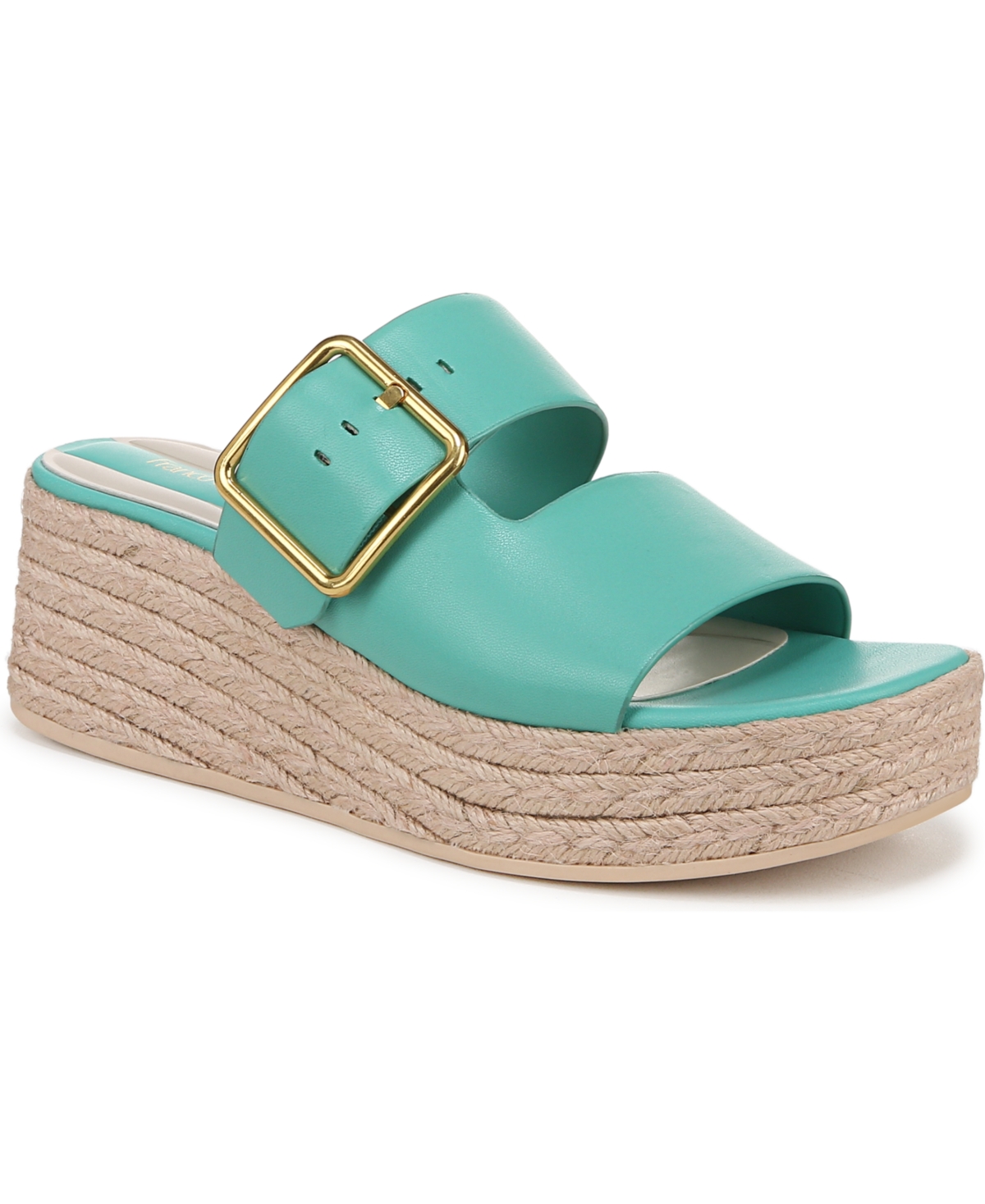 Women's Taziana Open Square Toe Espadrille Slide Platform Sandals - Leopard Print Calf Hair