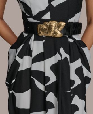 Women's Belted Sleeveless Midi Dress