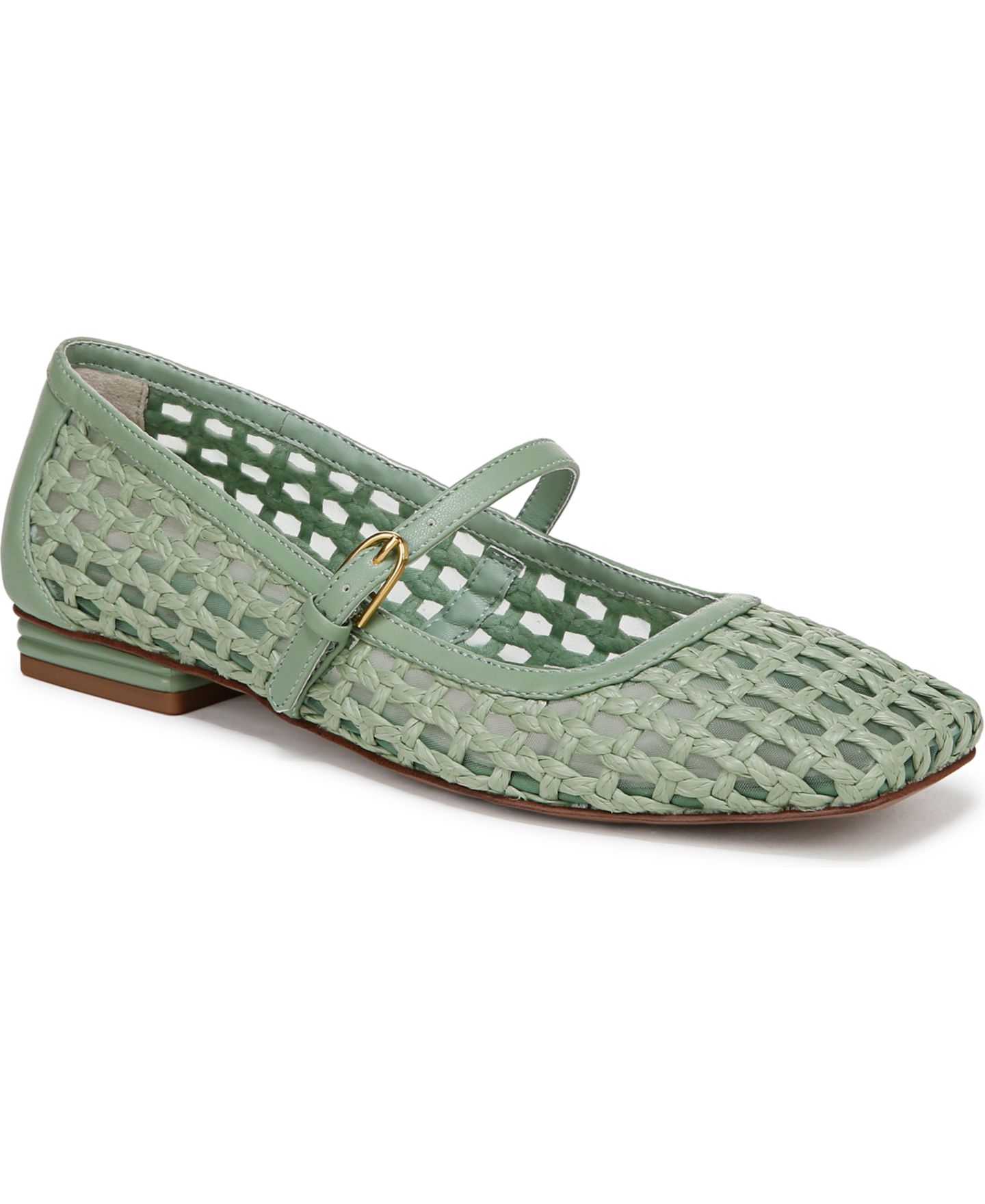 Женские балетки Franco Sarto Tinsley 2 Square Toe Mary Jane Flats, цвет: Зелёный — фото 1