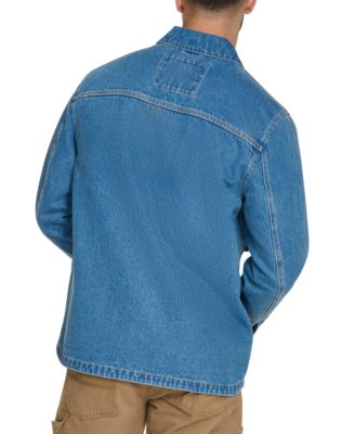 Men's Solid Full-Zip Shirt Jacket 