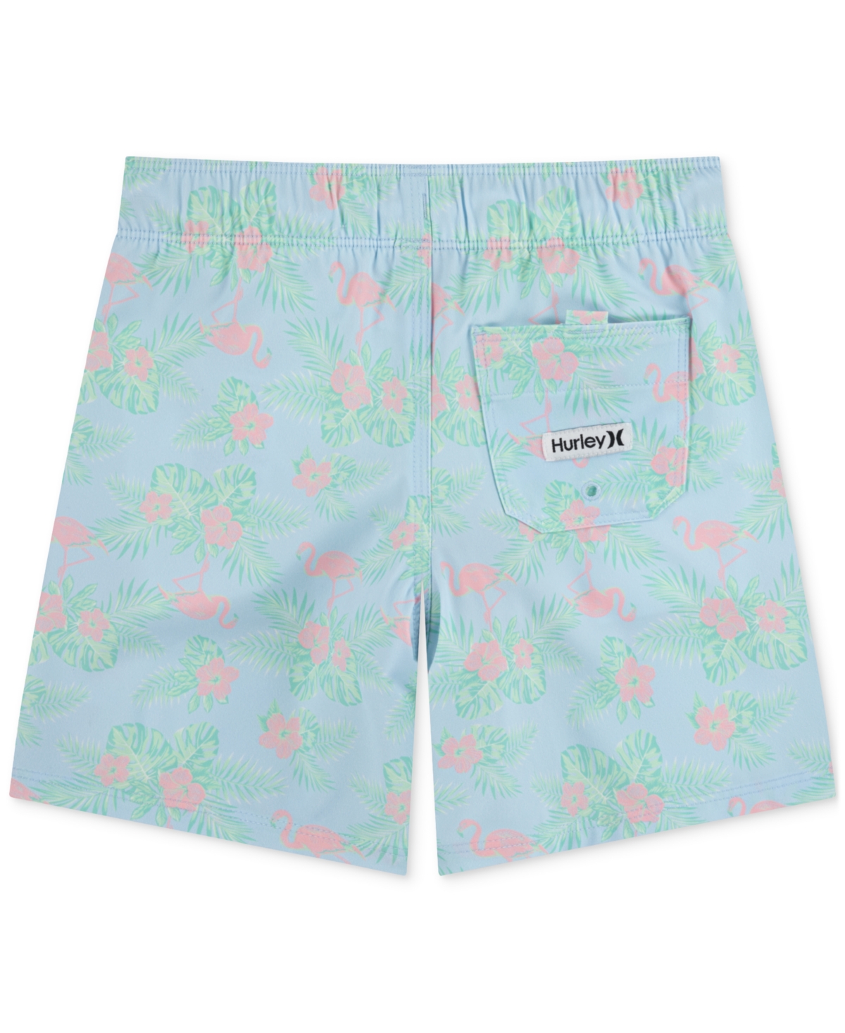 Shop Hurley Big Boys Flamingo Printed Pull-on Swim Shorts In Blue Ice,multi