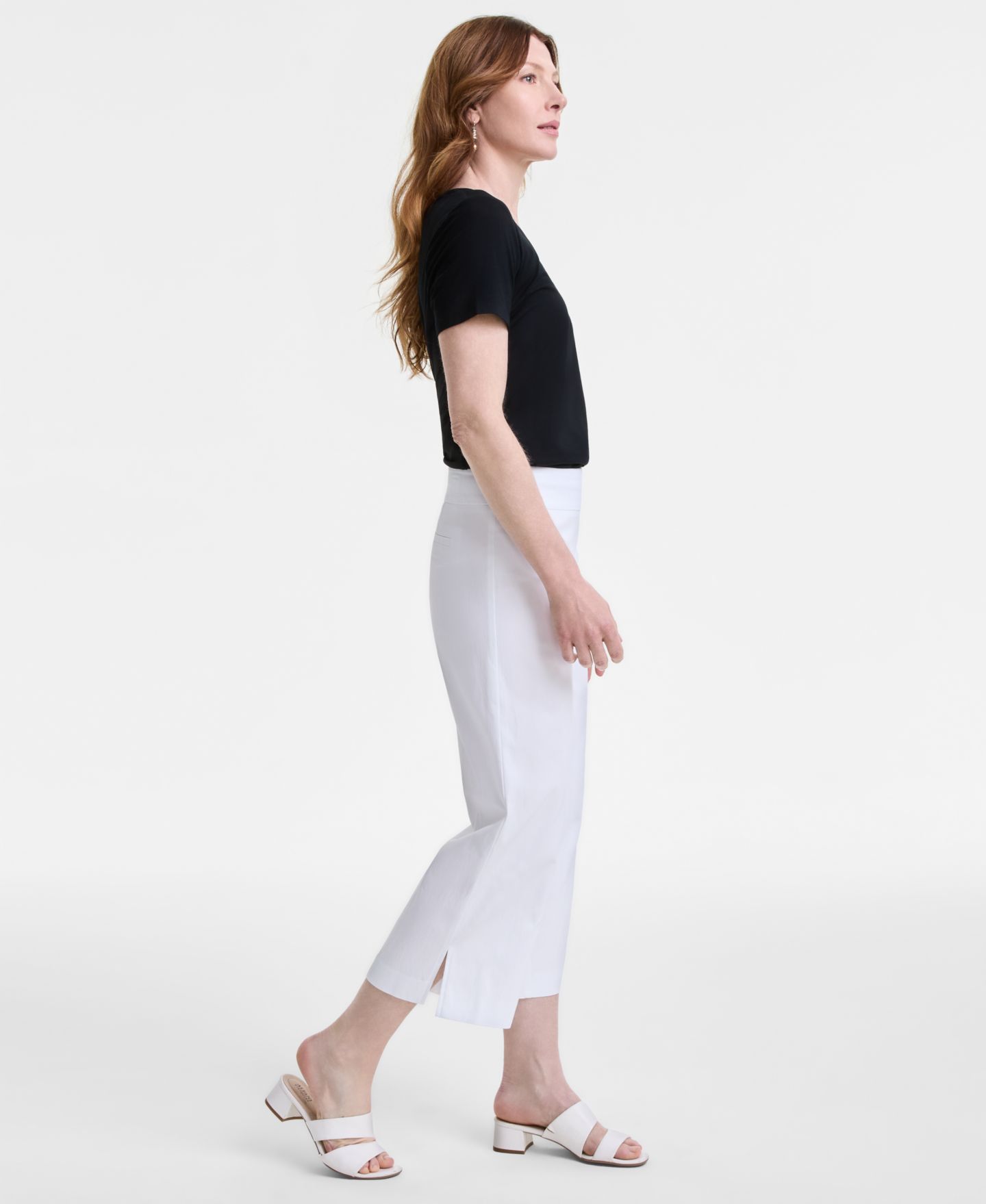 Женские брюки JM Collection Pull-On Cropped Wide-Leg, цвет: Яркий белый — фото 2